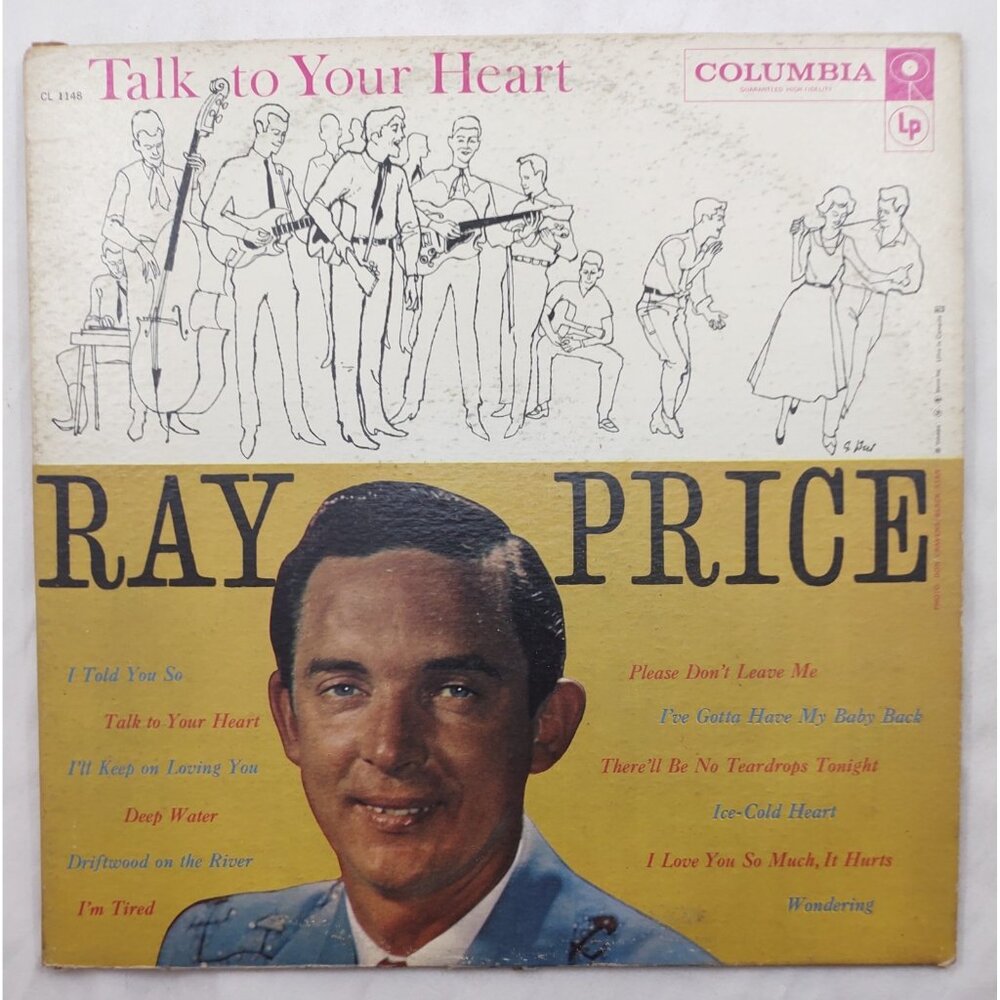 Ray Price Talk To Your Heart LP Columbia CL-1148 Canada Mono 1958 Country Vinyl